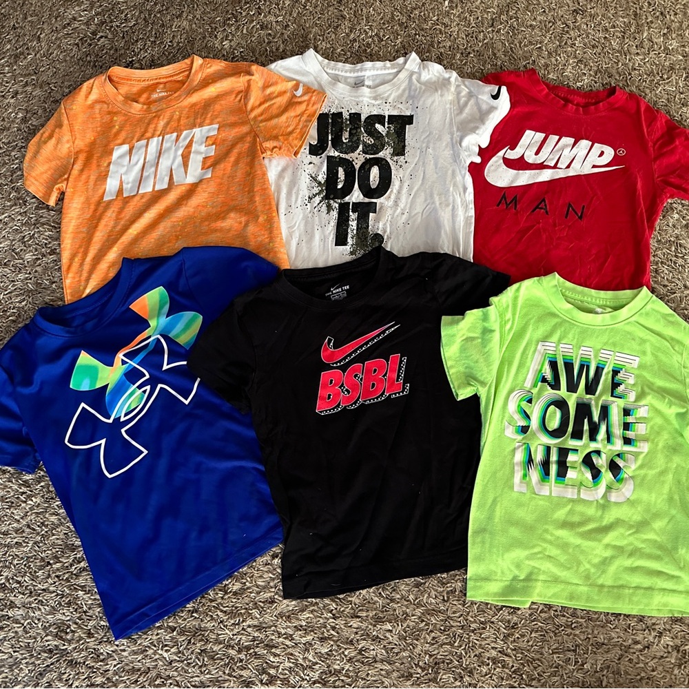 Body size 7, Nike and Under Armour tees